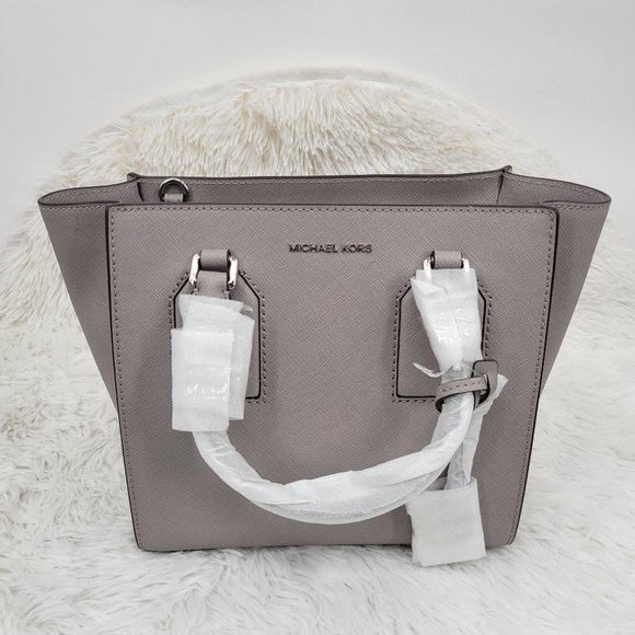 Michael Kors Handbags - Wfp NewMichael Kors Women Pearl Gray Selby Medium Leather Satchel Tote Handbag